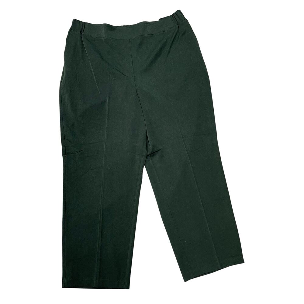 White House Black Market Slacks 18 Green Pull On Ankle Straight Pant NWT